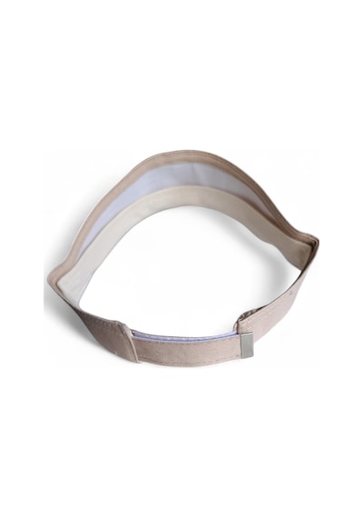 Eleven Markets Unisex Uv Koruyucu Vizör Kasket Siperlik Tenis Gabardin Şapka Beyaz Bej