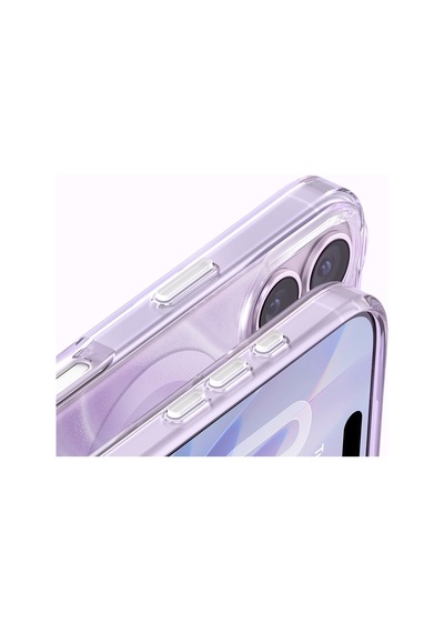 İphone 17 Kılıf M-safe Özellikli l Swarovski Taşlı Zore Paris Rovix Sert Pc Kapak Açık Mor