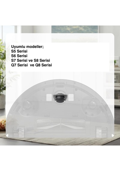 Roborock S5 S6 S7 S8 Q7 Q8 İçin 2 Adet Ön Tekerlek Siyah