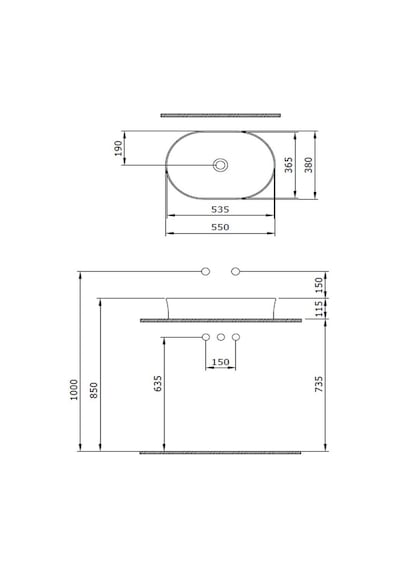 Bocchi Sottile Slim Line 1521-032-0125 Tezgah Üstü Lavabo Mat Somon 55 CM 1466841