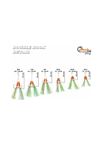 Pearly Team Fishing - Double Hook 25gr - 40gr Yeşil - 930046991