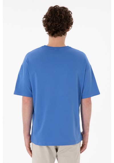U.S. Polo Assn. Erkek Oversize Fit Bisiklet Yaka İndigo Tişört 50305923-VR028 U.S. Polo Assn. Erkek Oversize Fit Bisiklet Yaka İndigo Tişört 50305923-VR028