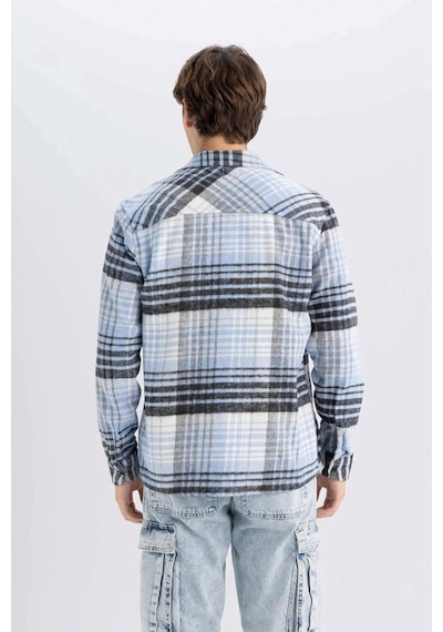 DeFacto Regular Fit Normal Kesim Kareli Oduncu Flanel Uzun Kollu Gömlek S9275AZ24AUBE524 Mavi DeFacto Regular Fit Normal Kesim Kareli Oduncu Flanel Uzun Kollu Gömlek S9275AZ24AUBE524 Mavi