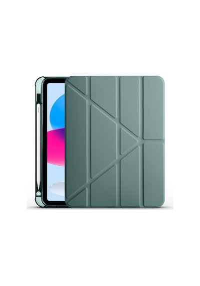 Apple Uyumlu iPad 11.nesil 11" Ve 10.nesil 10.9" , Trifold Standlı, Silikon Arka Korumalı Kılıf. Kapaklı Kılıf