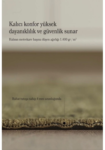 Bohem Tarz Geometrik Desenli Pamuk Taban Yeşil Renk Şönil Kilim