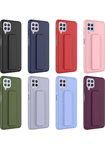 Samsung Uyumlu Galaxy M22 Kılıf Zore Qstand Kapak Pembe