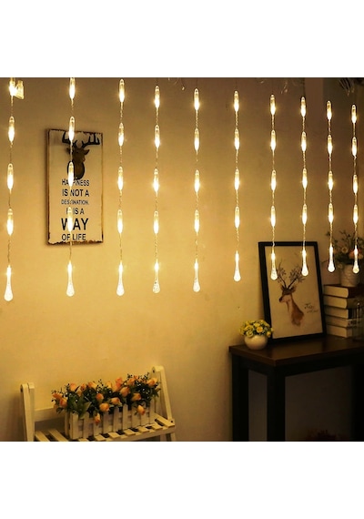 Vitrin Mekan Süsleme Işığı Gün Işığı Su Damlası Salkım Led Işık Gün Işığı Led Işık 3 Metre 1.20 Cm
