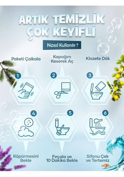 Funeco Poppink Tuvalet Klozet Wc Lavabo Temizleyici Aktif Köpüklü Doğa Dostu 4x75g 300g Aylık Paket