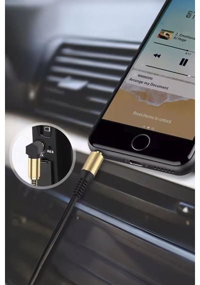 Torima Xf-09 Siyah Altın Uçlu Araç Müzik Ses Kablosu Stereo Aux Akordiyon Kablo 3.5mm Aux 1 Metre Kablo