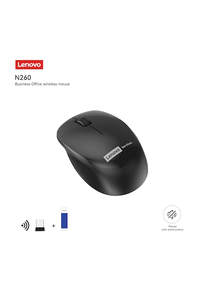 N260 Sessiz Kablosuz Mouse Siyah Usb Alıcılı Pil Dahil 870042253