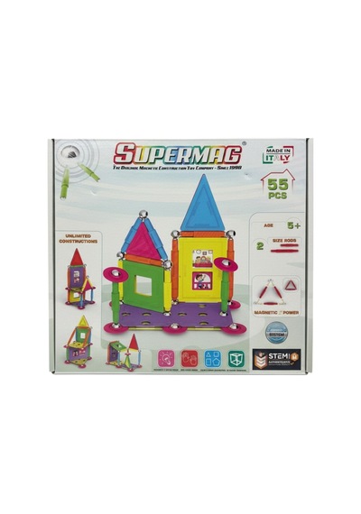 Supermag 55 Parça Manyetik Ev Yapım Seti- Stem Oyuncak Seti