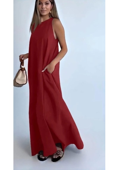 Defymoda Salaş Cepli Elbise Çok Renkli