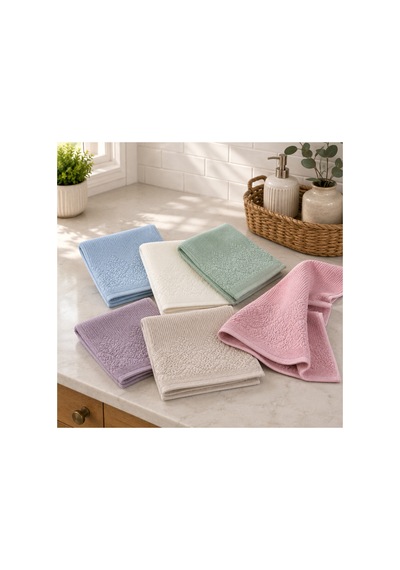 Renkli Mutfak Havlusu 30x50 Cm 6 Lı Set %100 Pamuk - Çok Renkli