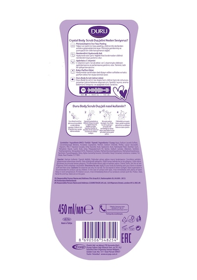 Duru Body Scrub Crystal Ve Gold Duş Jeli 2x450 Ml İkili Set Çiçek
