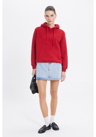 Tudors Kadın Relax Fit Rahat Kesim Pamuklu Kapüşonlu Kanguru Cepli Kırmızı Sweatshirt-39934 Kırmızı Tudors Kadın Relax Fit Rahat Kesim Pamuklu Kapüşonlu Kanguru Cepli Kırmızı Sweatshirt-39934 Kırmızı