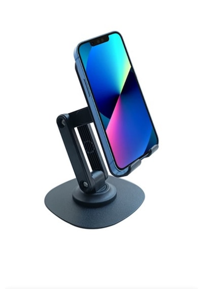 Arenist Yüksek Kalite Metal Ve Pvs 360 Dönebilen Ayarlanabilir Telefon Ve Tablet Tutucu Masa Üstü Siyah