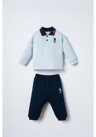 U.S. Polo Assn. Erkek Bebek Mavi Uzun Kol Pijama Takım Usb3196-c-v1 Usb3196-c-v1