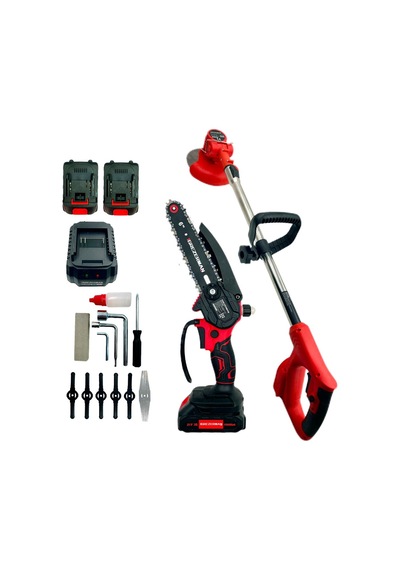 Haktaş Hkt1060 2li Bahçe Seti Çift Akülü - Şarjlı Tırpan + Dal Budama Testere 15cm