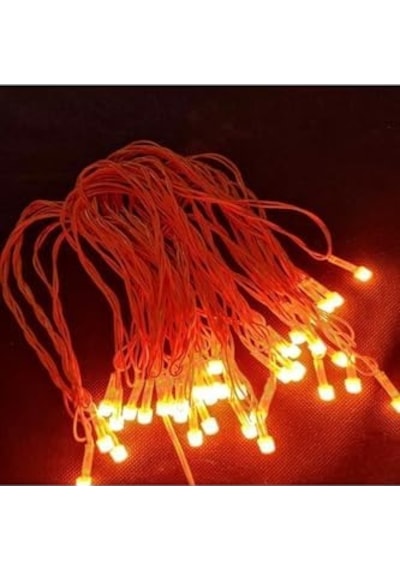 Gaman Yılbaşı Aydınlatması 10 Metre 220 Vold Sabit Aydınlatma 38 Led Işık- Fişli Turuncu