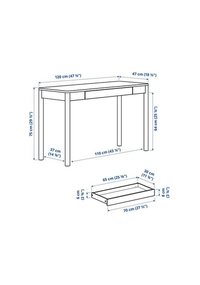 Ikea Tonstad Çalışma Masası, Kırık Beyaz, 120x47 Cm