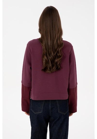 U.S. Polo Assn. Kadın Bordo Gömlek Detaylı Bisiklet Yaka Sweatshirt 50315303-VR177