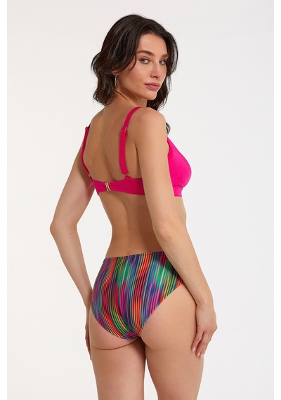 Argento Kadın Fiyong Detaylı Fuşya Çıkarılabilir İnce Kaplı Üçgen Bikini Takımı Fuşya Çizgili Argento Kadın Fiyong Detaylı Fuşya Çıkarılabilir İnce Kaplı Üçgen Bikini Takımı Fuşya Çizgili