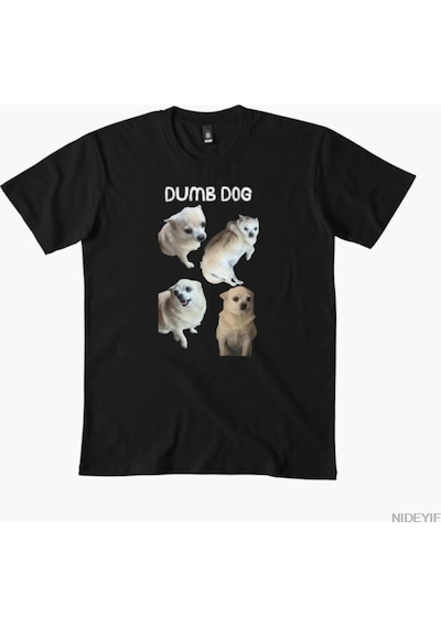Flood Of Style Dumb Dog Club Erkek Kadın Tişörtü %100 Pamuklu Tişörtler Kısa Kollu Üstler 1222-3 Siyah
