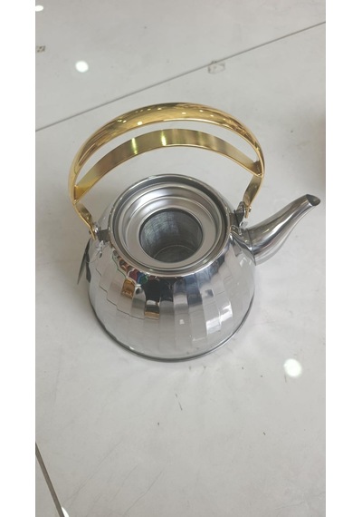 2 Litre Ve 3 Litre Gümüş Renkli Çaydanlık Takımı Paslanmaz Çelik Çaydanlık İthal Demlik Çaydanlık
