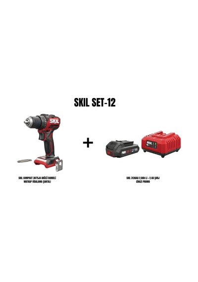 Skil Set-12 Skil Compact 3065CA Akülü Matkap Vidalama + Skil 3136AA 2AH Li + 2.4A Şarj Cihazı Promo