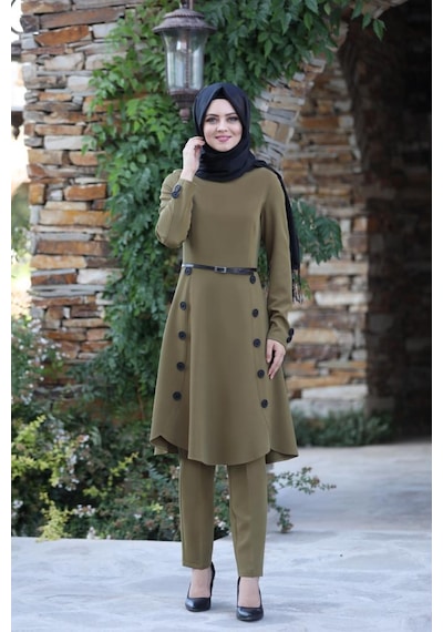 İbrahim Burak Etiler Collection Pileli Takım Elbise Mc0035 Haki