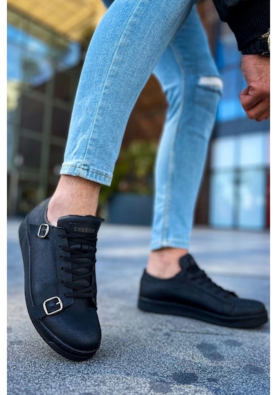 Ch191 Cst Side Buckle Erkek Ayakkabı Sıyah Çok Renkli