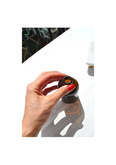 1 Adet Cam Amber Mini Vazo 9 Cm Ve Mavi Mini Çiçek Küçük Dekoratif Obje