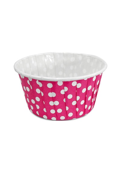 Kafem Muffin Kek Kapsülü Pembe Puantiye Büyük Boy 50li X 5 Paket - K29 Pembe