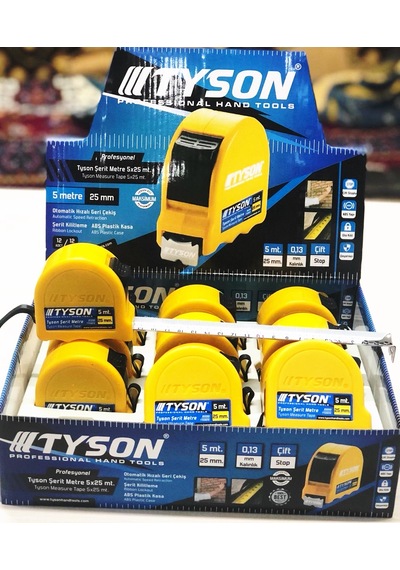 Tyson 5x25 Mm Şerit Metre 12 Adet Toptan Satış