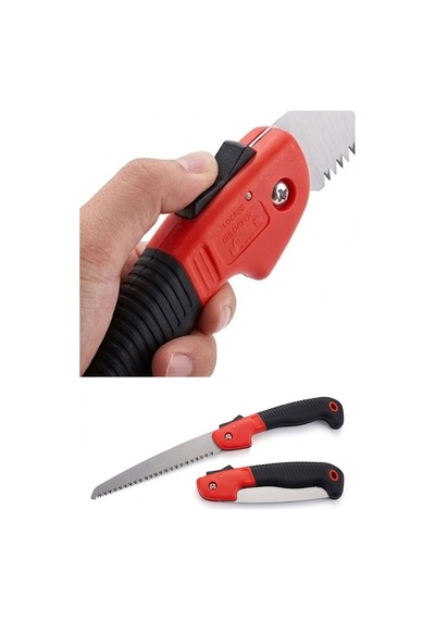 Thentech Katlanabilir Çelik Kamp Ve Budama Testeresi Ergonomik Saplı Pratik Ağaç Dal Kesme El Testeresi