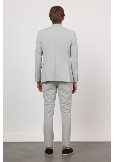 İmza Taş Rengi Kendinden Desenli Mono Yaka 6 Drop Slim Fit Takım Elbise 1001260162