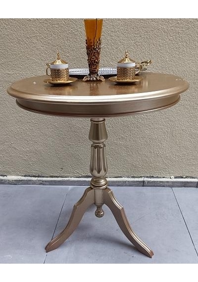 Fiskos Eko 90501 Baba 3 Kayın Ayak 60 Cm Hareketli Mdf Tabla Parlak Gold El Yapım
