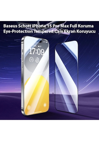 Baseus Schott İphone 15 Pro Max Full Koruma Eye-protection Tempered Cam Ekran Koruyucu- 5775