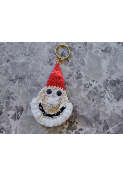 El Yapımı Noel Baba Yılbaşı Anahtarlık 10cm 5cm