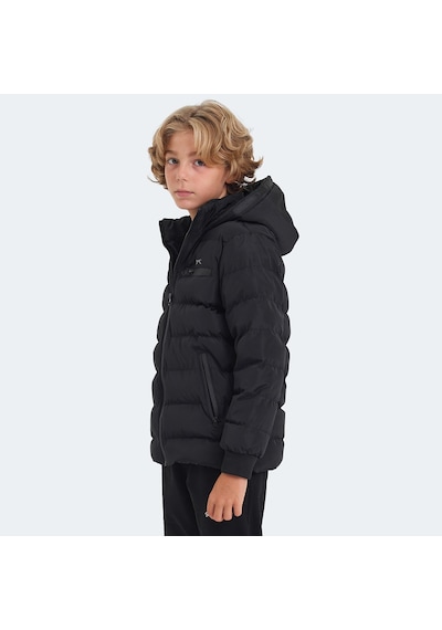 Slazenger CAPTAIN Çocuk Kapüşonlu Şişme Siyah Mont & Kaban