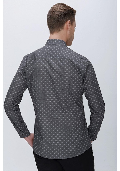 Efor G 1518 Slim Fit Gri Spor Gömlek Gri