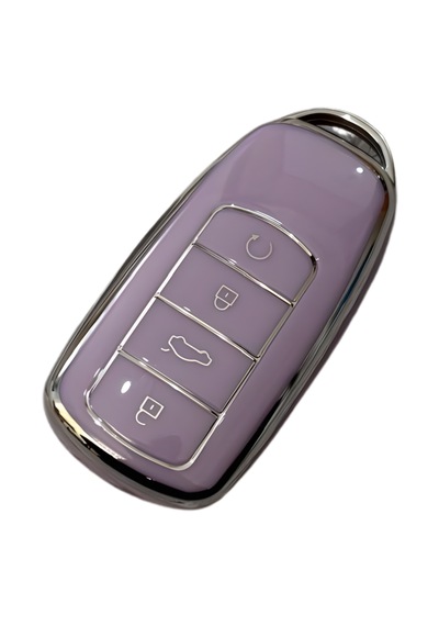 Autohan Keys Araç Anahtarı Koruma Kılıfı, Chery Tiggo 8 Pro, Omoda 5, Tiggo 7 Avantgarde İle Uyumlu, Lila-gümüş