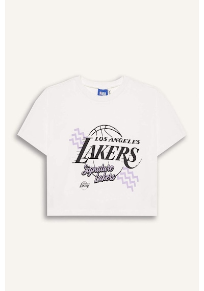 Defacto Kız Çocuk Nba Los Angeles Lakers Bisiklet Yaka Kısa Kollu Tişört E7632a825hser98 Ekru