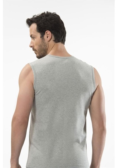 Cacharel 1303 Spor Erkek Bisiklet Yaka - Gri Melanj Gri Melanj