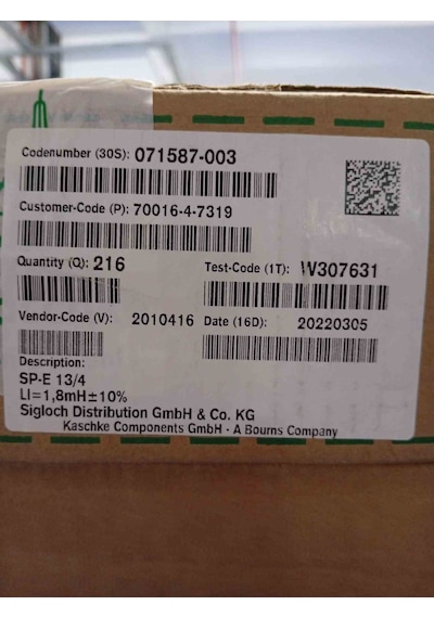 071587-003 Sp-tr13/4 1.8mh Inductor Kaschke 3 Adet