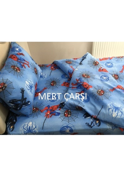 Lionas Tek Kişilik Spiderman Nevresim Çarşaf Takımı Mavi