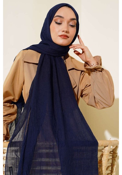 Bambu Şal Tesettür, Pamuklu, Hafif, Rahat, Şık, Yüksek Kalite, Hijab, Shawl, Original, Lux Lacivert