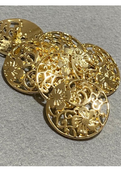 Kaban Ceket Düğmesi Dantel Desenli Özel Kaplama Gold 6 Lı Set 527