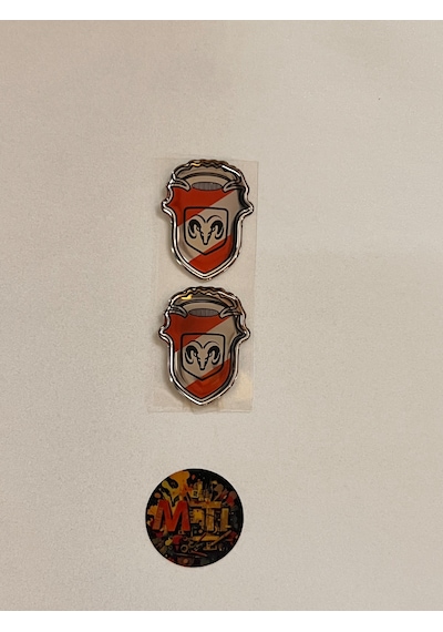 Dodge Damla Sticker Etiket Kabartmalı 3d Silikon Direk Arması Dodge Epoksi 2adet 3,5x3,5cm Çok Renkli