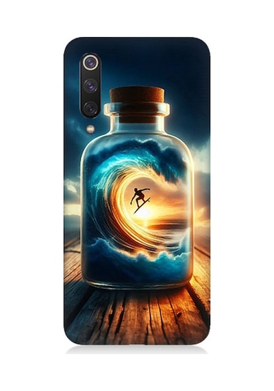 Xiaomi Mi 9 Se Uyumlu Kavanozda Güneşli Sahil Desenli Silikon Kılıf Çok Renkli